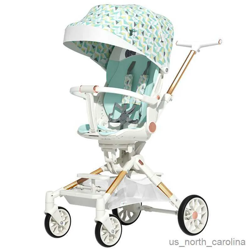 유모차# High View Four Wheels Stroller 앉아서 가벼운 아기 유모차 양방향 접이식 유모차 3 년 R230817