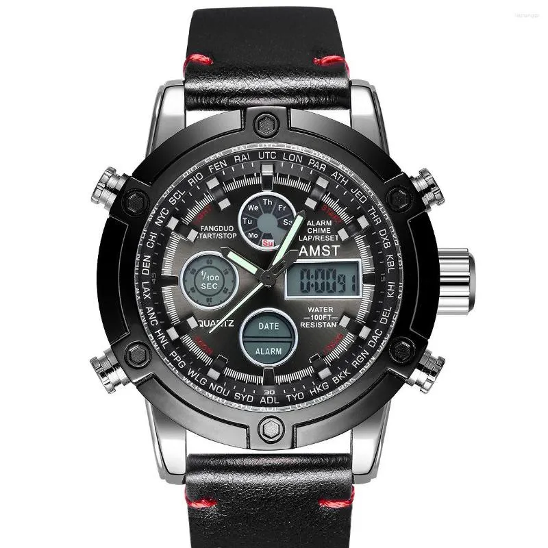 Armbanduhr Original Amst Watch Men Digital Quarz Analog Display Dual Time Sport Military Uhren Männliche Armee Handgelenkuhr