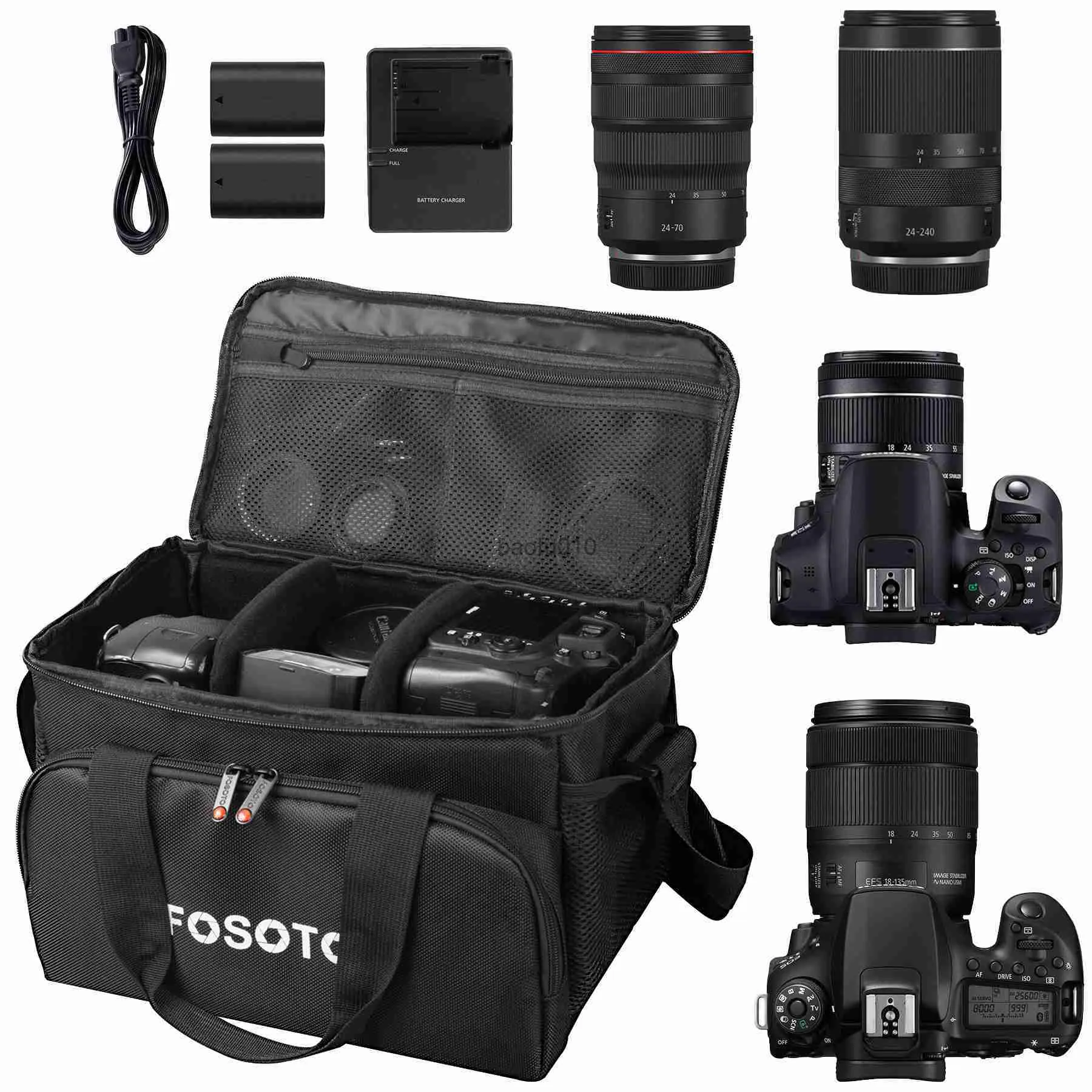 Acessórios para bolsas de câmera Fosoto multifuncional de grande capacidade Fotografia Bolsa de câmera ombros à prova d'água Backpack DSLR Bag para Canon Nikon Pentax HKD230817