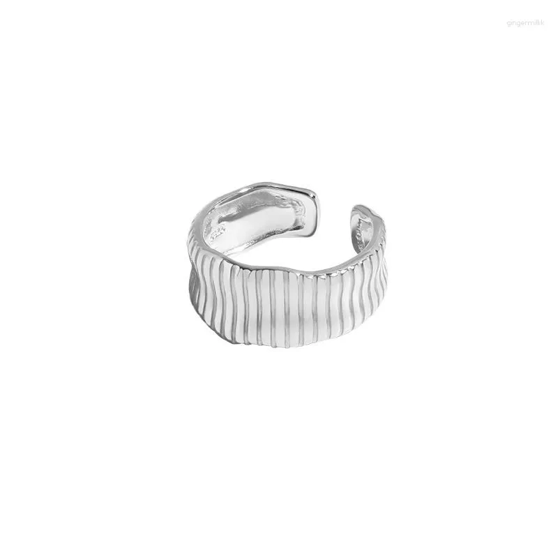 Klusterringar coola och nischdesign Personlig mångsidig geometrisk randring 925 Sterling Silver Kvinna