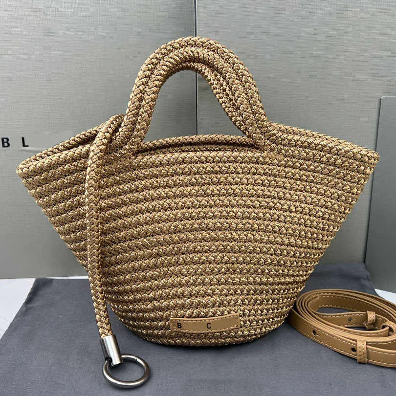 Sector Nylon Rope Weaving Handbag Unisex Ibiza Beach Stora kapacitet Semester Travel Tygväska Cross Armpit Bag Summer Winter Purse Bucket Påsar 230815