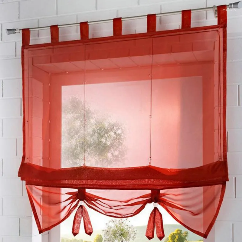 Gardinbindning Suspender Roman Window Shade Sheer Voile Valance Drape Blind For Kitchen Study Balkony