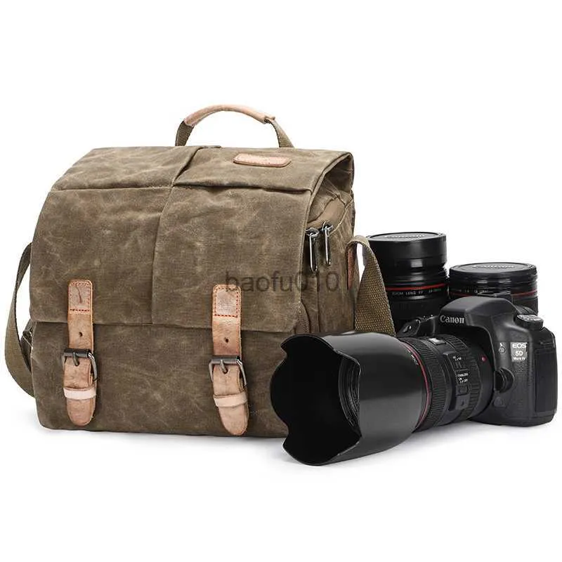 CAMERA TAG ACCESSOIRES FOTOGRAFIE Camera Waterdicht canvas Schoudertas Men Dames DSLR Messenger Sling Case Vintage SLR -draagtassen voor Canon Nikon HKD230817