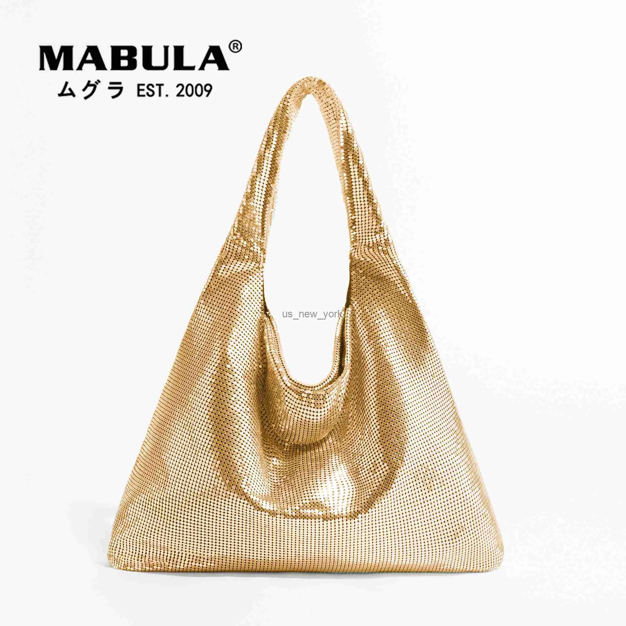 Hobo Mabula Triangle Shape Sparkle Sequin Hobo Evening Purse for Women 2023 Brand Chic Bag Sac Mesh Mesh Top Handle Handsbag HKD230817