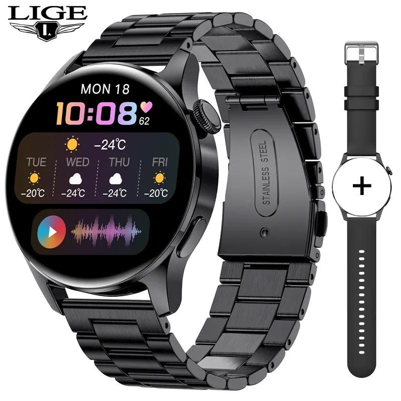 2023 LIGE GPS Smart Watches Men 1.5-inch 454*454 AMOLED HD