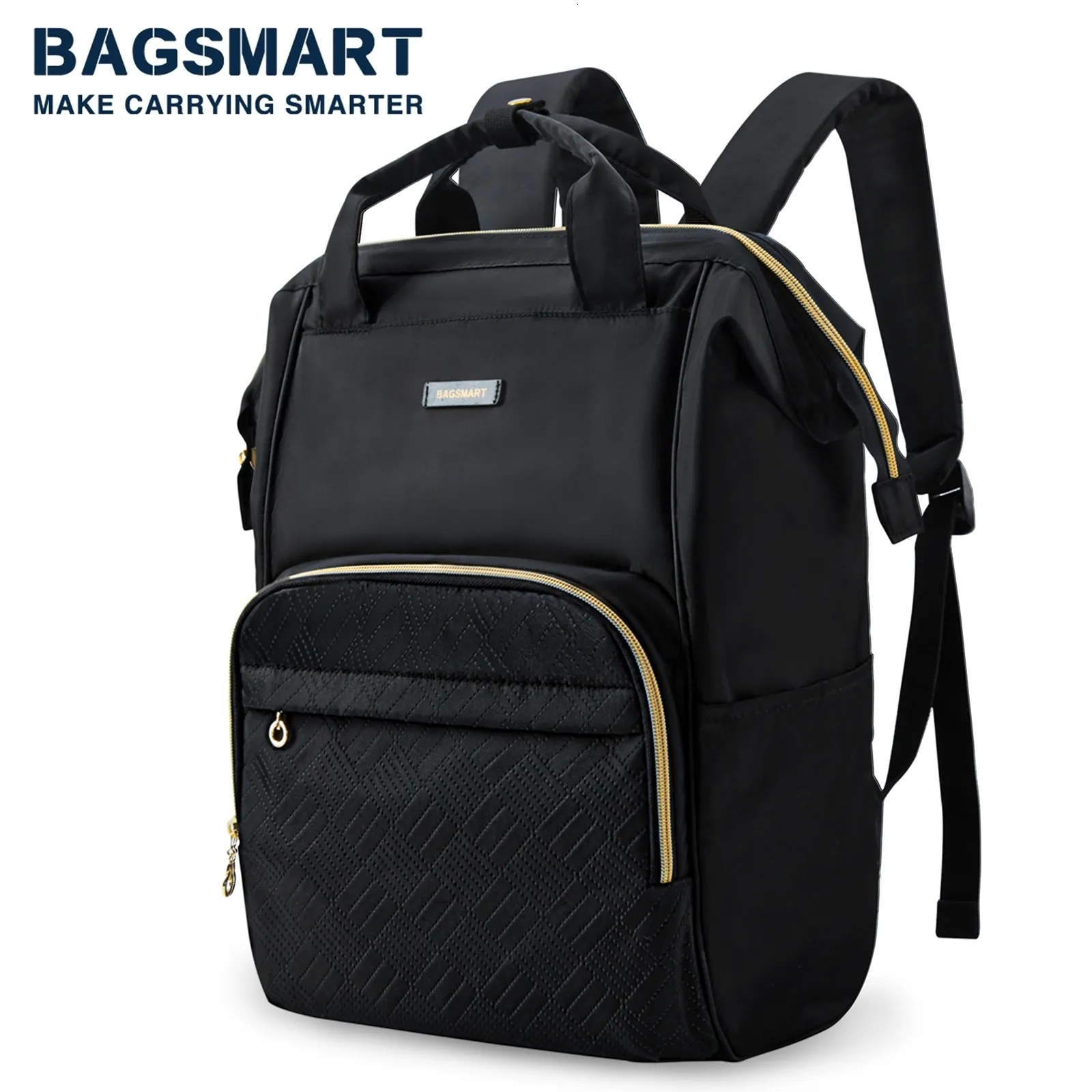 BAGSMART Black Laptop Backpack Womens For Women Ideal For School