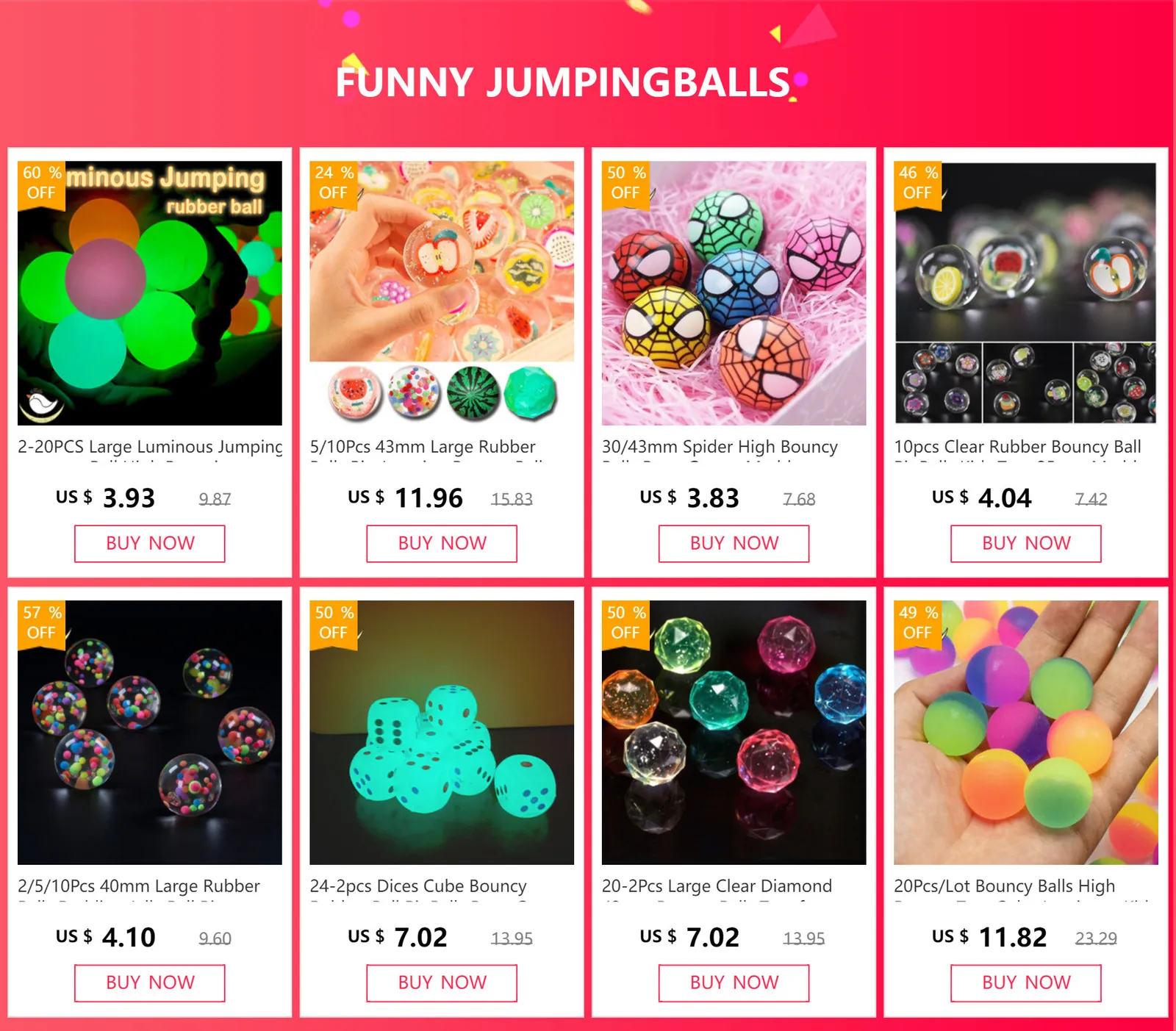 Big rubber bouncy balls online