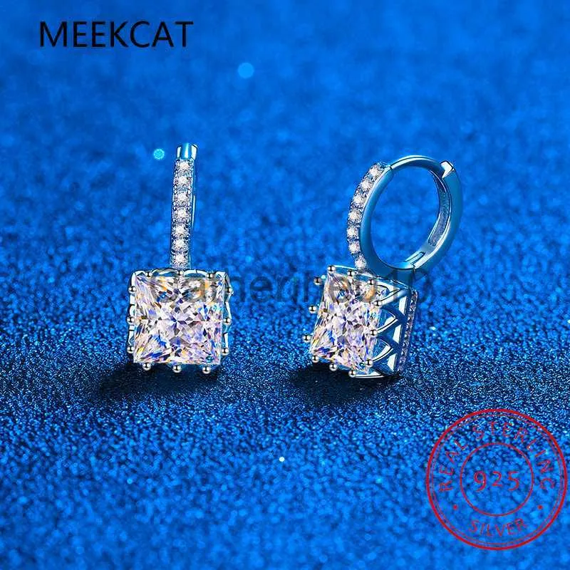 Canno Orecchini a cerchio di moissanite per donne Princess Cut Lab Diamond Droping Dangle Orecchini Solid Sterlsilver Gioielli J230817