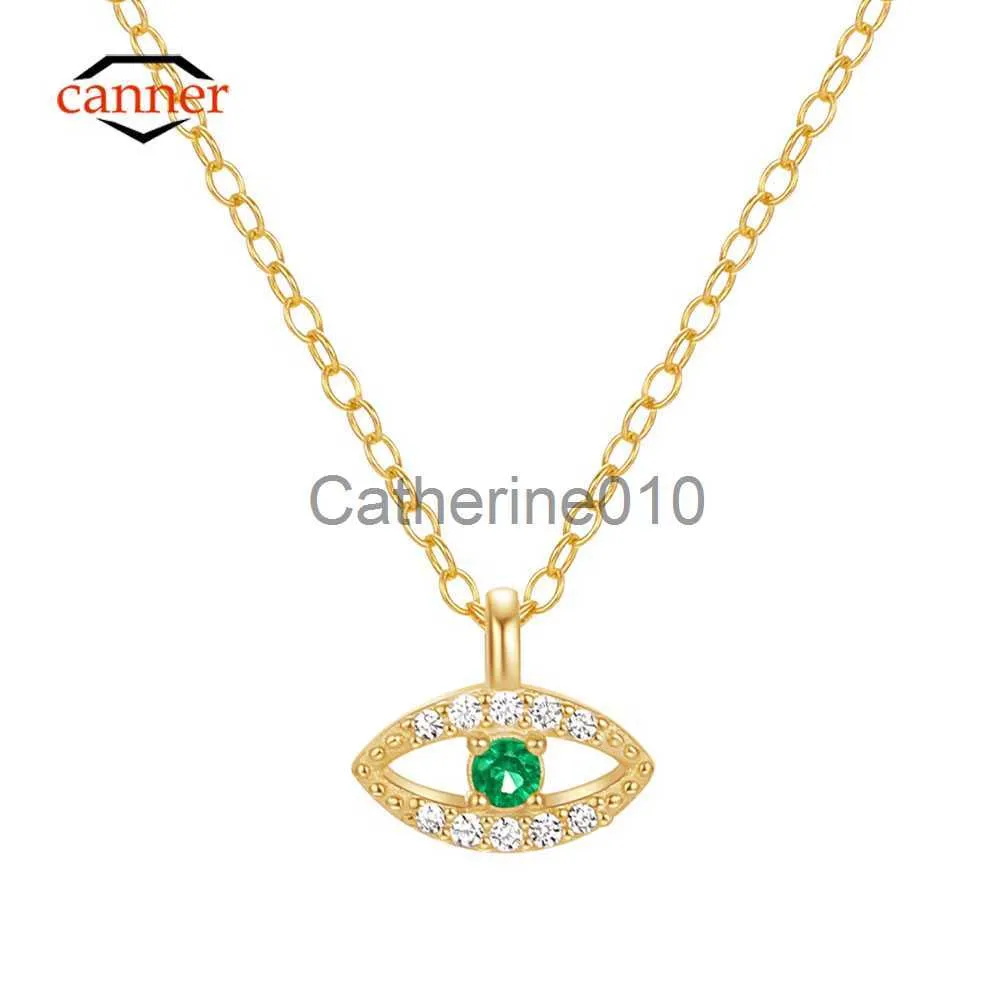 Colliers de pendentif Canner Devil Eye 925 Collier sterlsilver pour les femmes Emerald Pendere Long Chain Weddparty Fine bijoux accessoire J230817