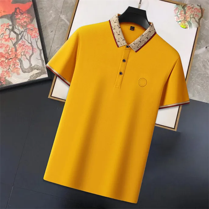 Yellow Mens Designer Polo T Shirts Summer Designer Polo Shirt