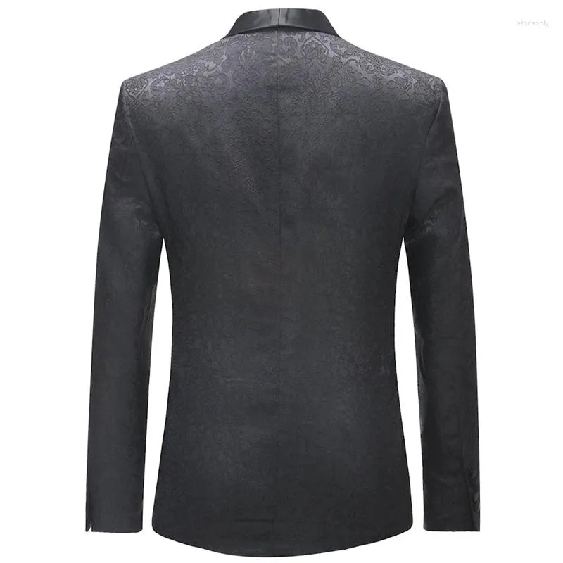 Erkek Suitler Siyah Baskılı Çiçek Düğün Men için Klasik Stil 3 Parça 3 Parça Smokin Balo Yemeği Partisi Man Takım Pantolonlu Ceket Yeleği