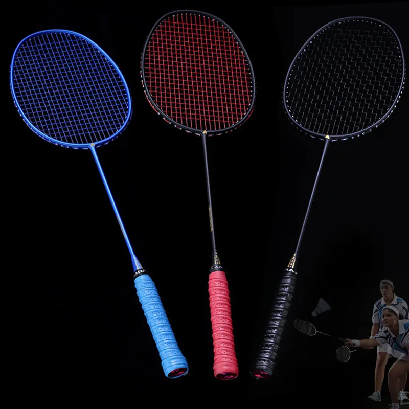 Other Sporting Goods 2pcs pair Graphite Single Badminton Racquet Professional Carbon Fiber Racket with Carrying Bag ASD88 230816