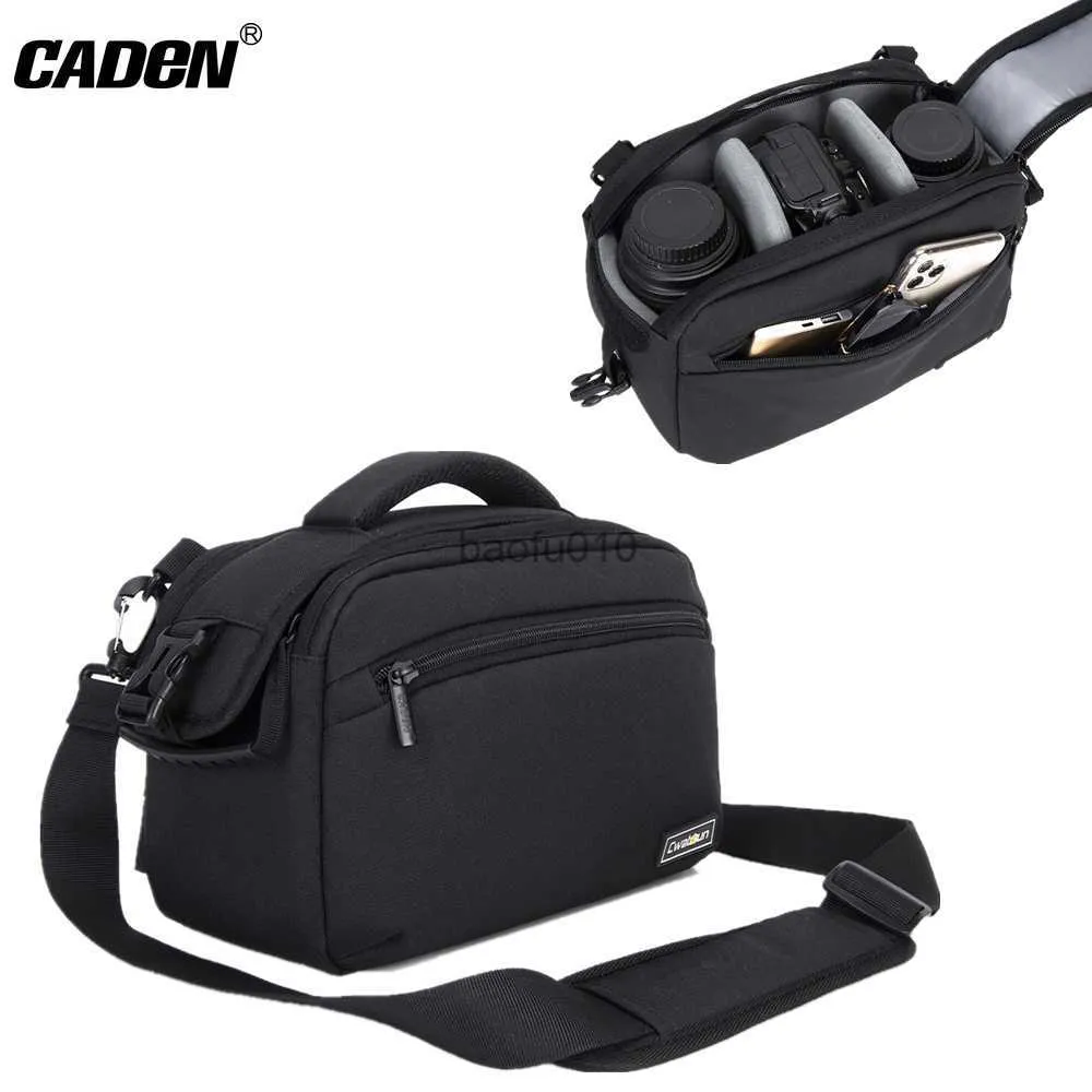 Camera Bag Accessories Caden Professional Camera Sling Påsar Anti-chock midjeväska för Canon Nikon Slr Len Photography Outdoor Handbag Shoulder Bag HKD230817