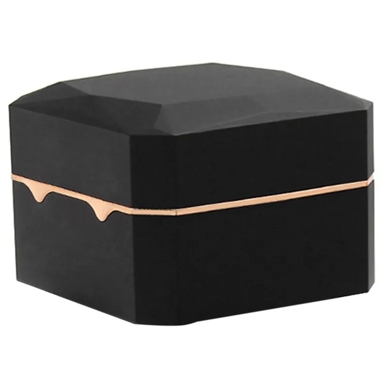 Jewelry Boxes Octagonal Gold Edge With Light Paint Storage Watch Box 230816_voghion.com