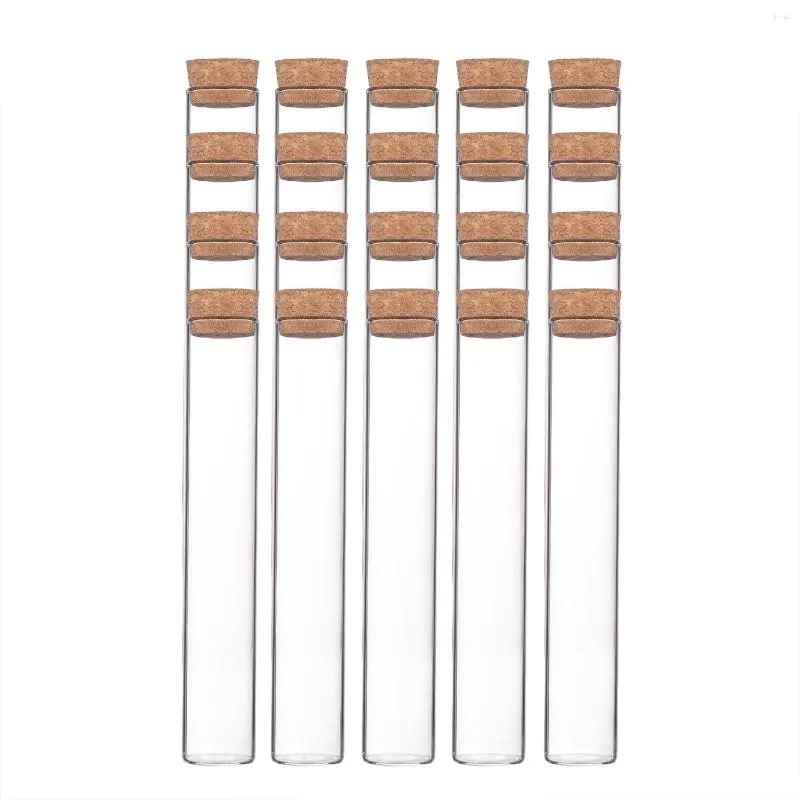 Bouteilles de rangement Vofuws Ly 60 ml de tubes à essai en verre avec bouteille à fond plat de 6pcs pour les expériences scientifiques Propagation de propagation du sel de bain