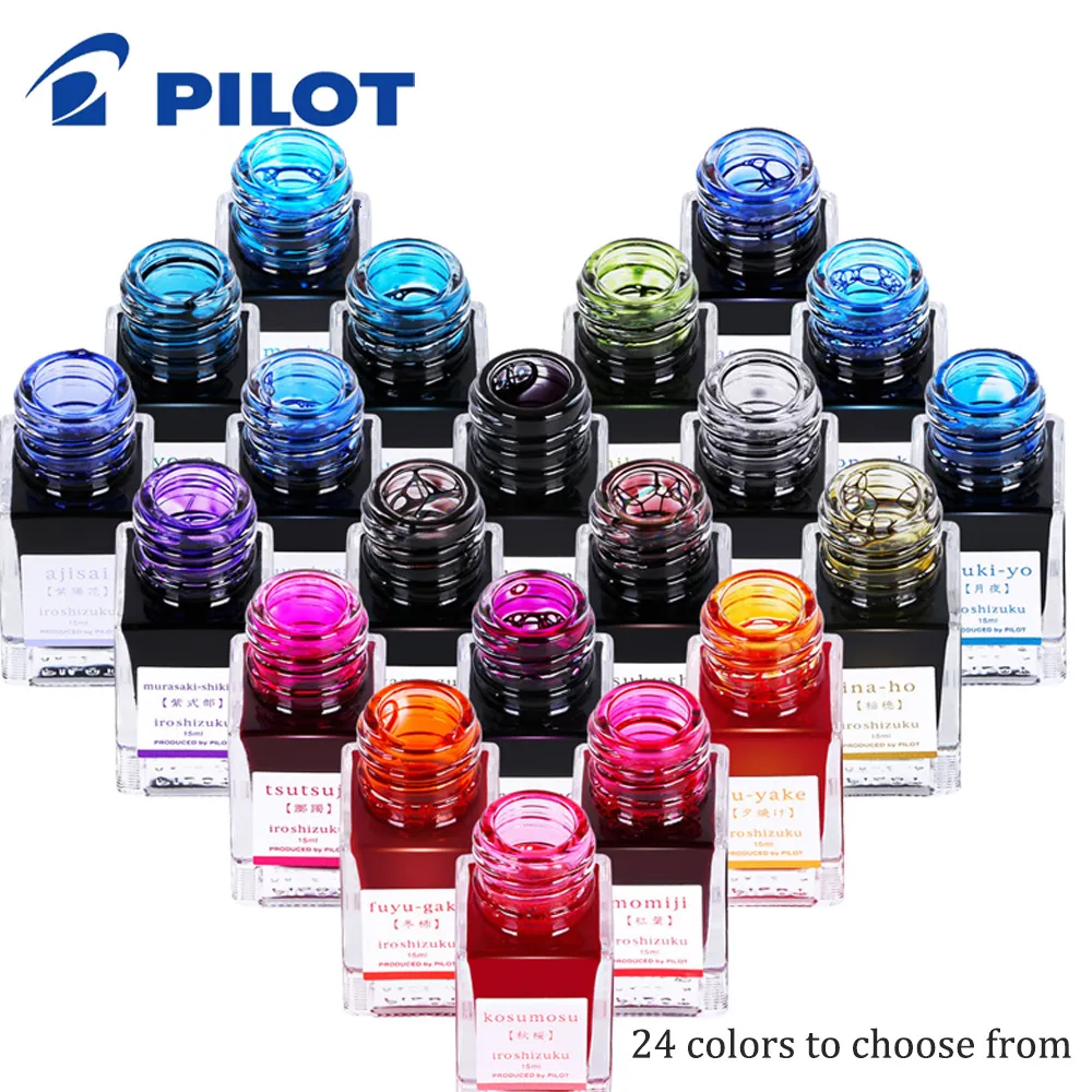 Diğer Pens 1 Şişe Pilot Mürekkep Mürekkep15 Renk Iroshizuku Mini 24 Renkler İsteğe bağlı 15ml Karbon Olmayan Kalem Ofis Malzemeleri Çeşme 230818