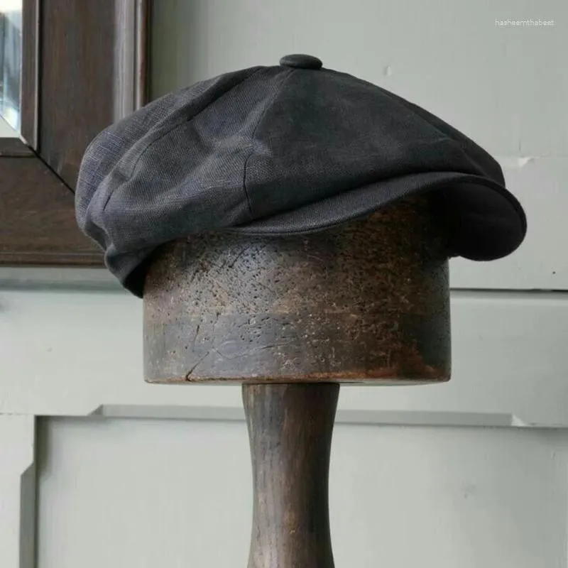 Berets zomer sboy cap vrouwen mannen mannen Franse schilder hoed dames zwarte kleur ademende baret mode achthoekige zon