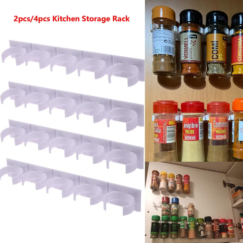 Food Storage Organization Sets 24pcs Spice Seasoning Clips Hooks Holder Wall Mount Kitchen Clip Rack Cabinet Refregerator Door Organizer Acces 230817