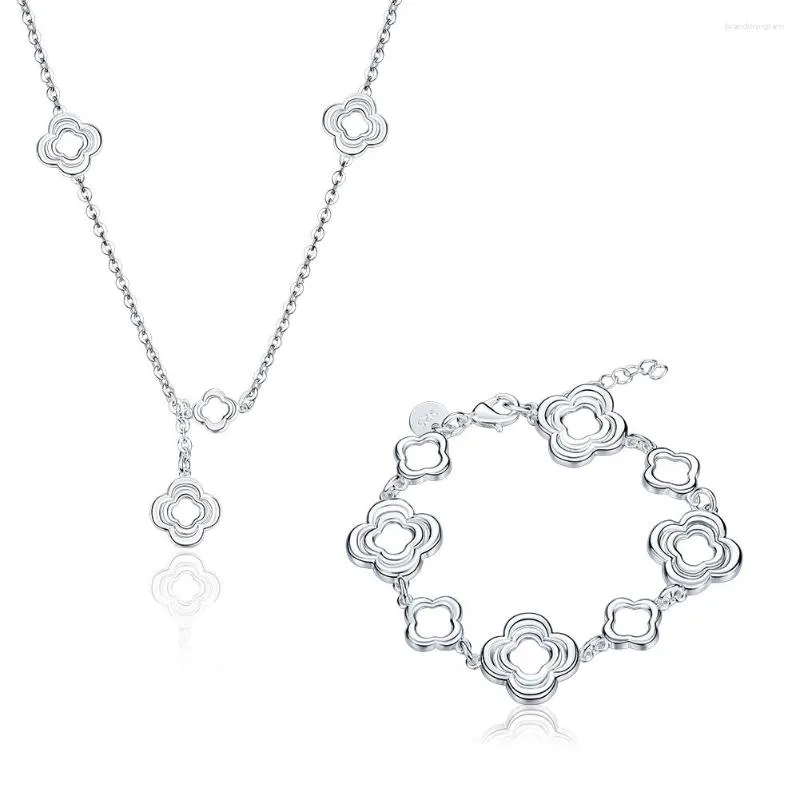 Orecchini di collana set di moda in argento placcato per le donne Personalità della Corea fatta a mano I Gioielli Vendi Trendy