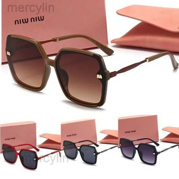 2023 Designer Sunglasses Miui Fashion Trend Men's And Women's Large-frame Sunglasses Tourist Street Photo Anti-glare Sunglasses Red