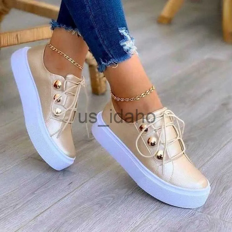 Dress Shoes Women Casual Platform Sneakers Lichtgewicht PU Leer veter sneakers dames platte wandelschoenen Dagelijkse schoenen Zapatillas Mujer J230818