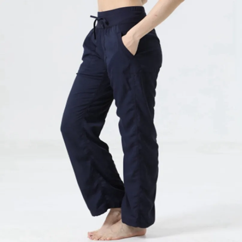 LU-88 Gym loose full length Pants Wide Leg Pants Workout Running Exercise Trousers 4 Way Stretch capris