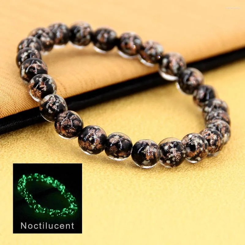 Bracelet bracelet pour femmes luminaire lueur dans les perles noires charme bijoux cadeaux de la mode des femmes