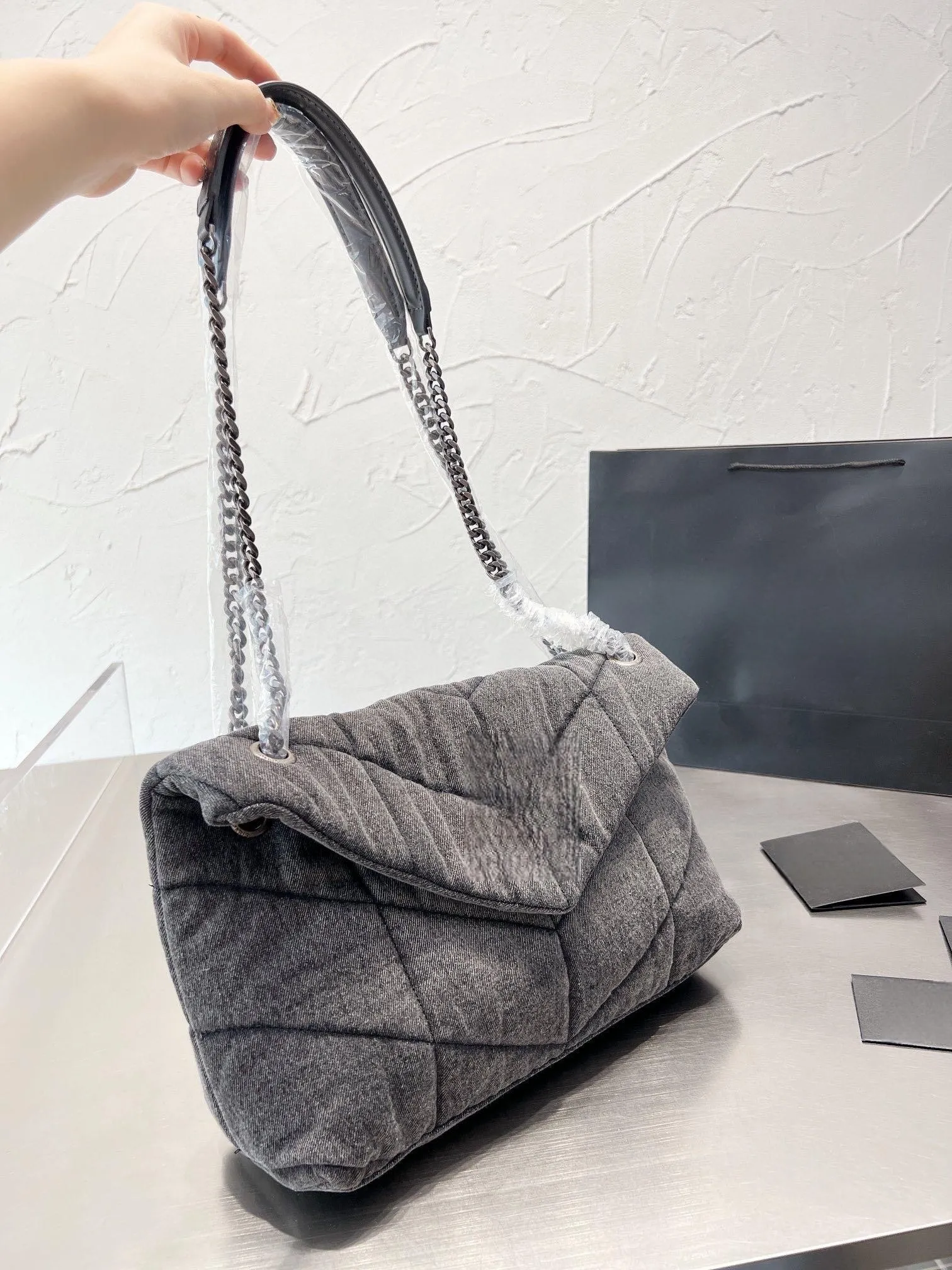 Средняя дизайнерская сумка Loulou Denim y Sumbag Designer Wallet Women Totes дизайнерская сумочка большая сумка для тота