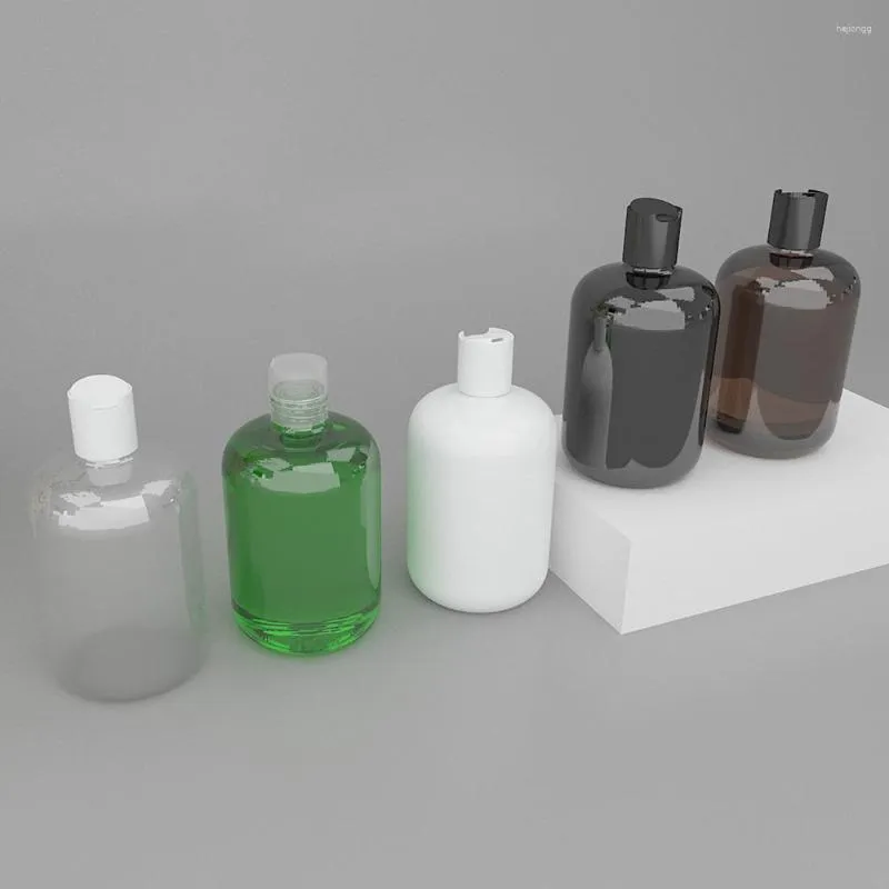 Depolama Şişeleri 20pcs 300ml Boş Siyah Büyük Plastik Şişe Şampuan Sıvı Sabun Duş Jel Yüz Temizleyici Kozmetik