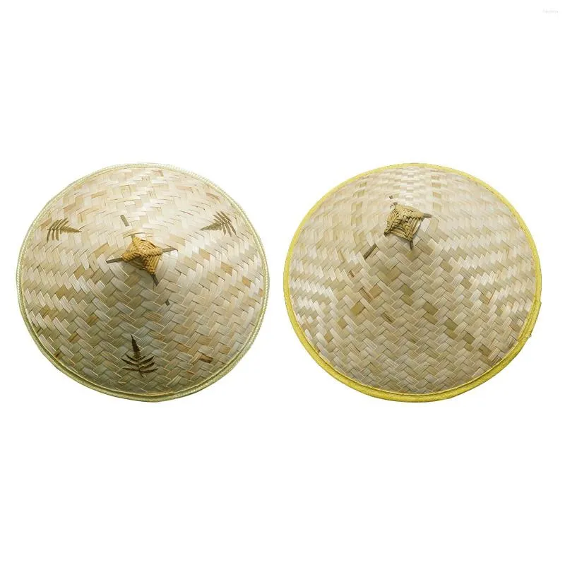 Berets Bamboo Braided Hat Wall Decoration Weaved Hard Shade Tapered Fishing For Outdoor Crafting Women And Men Farming Summer