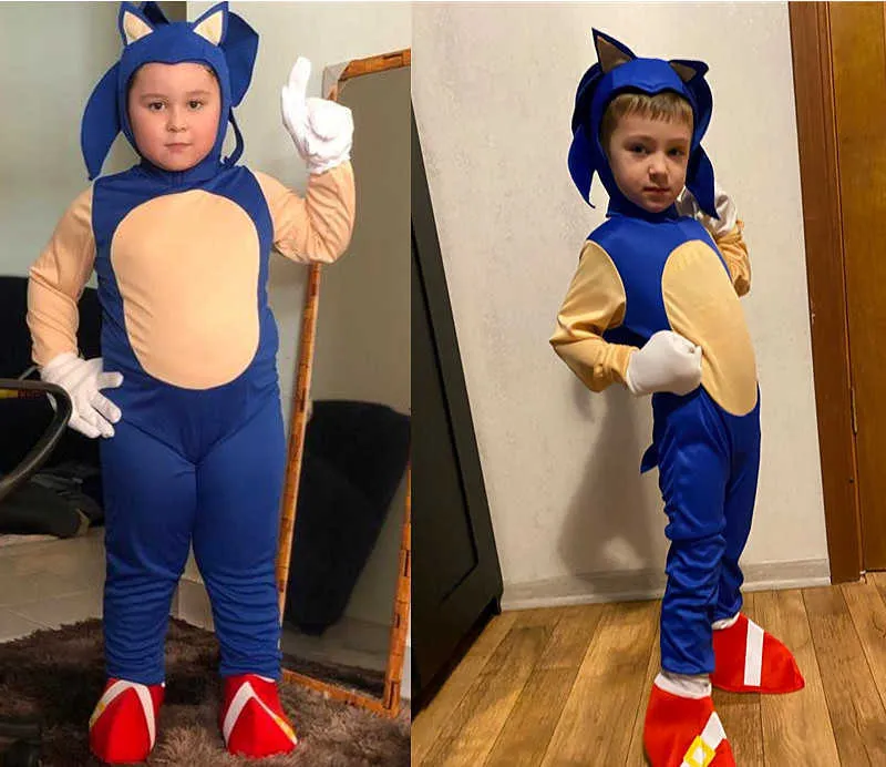 Cosplay Anime Sonic The Hedgehog Costume Kids Fantasy Speed