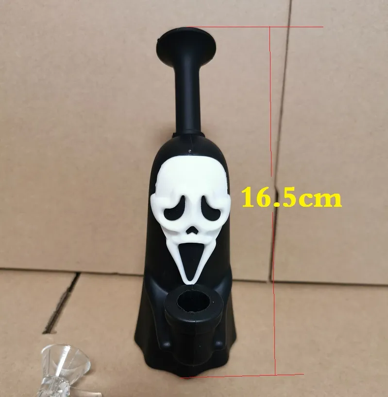 6.5 inch Hallo ween silicone bong Oil Dab Rigs Beaker Bong with 14mm glass bowl Smoking Accessories tobacco wax dab bubbler