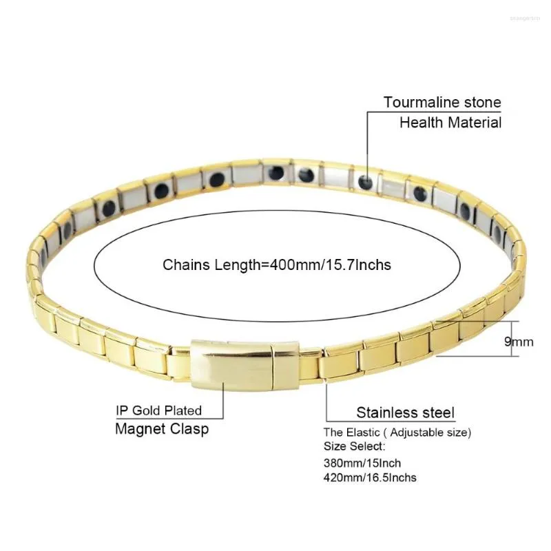 Bangle aço inoxidável germânio banhado a ouro Jóias de titânio Jóias de saúde Pulseiras de designer magnético para mulheres
