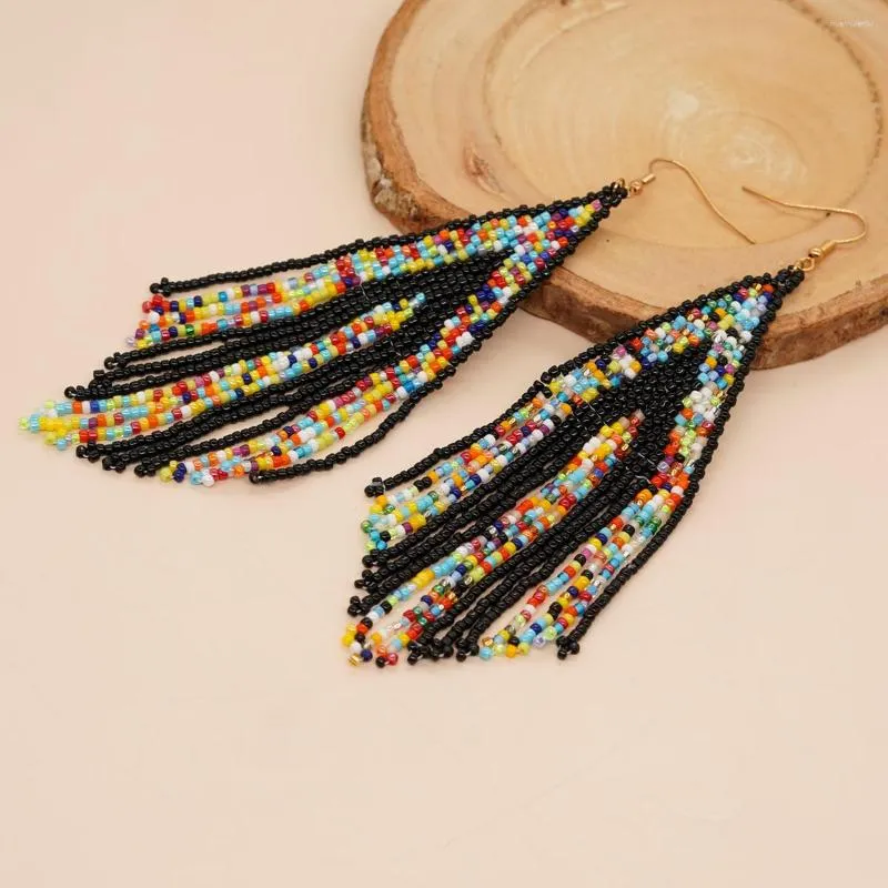 Dangle Earrings Go2boho Handmade Boho Long Tassel Earring Women Colorful Mixed Beaded Gift Ear Rings Tribal Style Beautiful Jewelry Girl