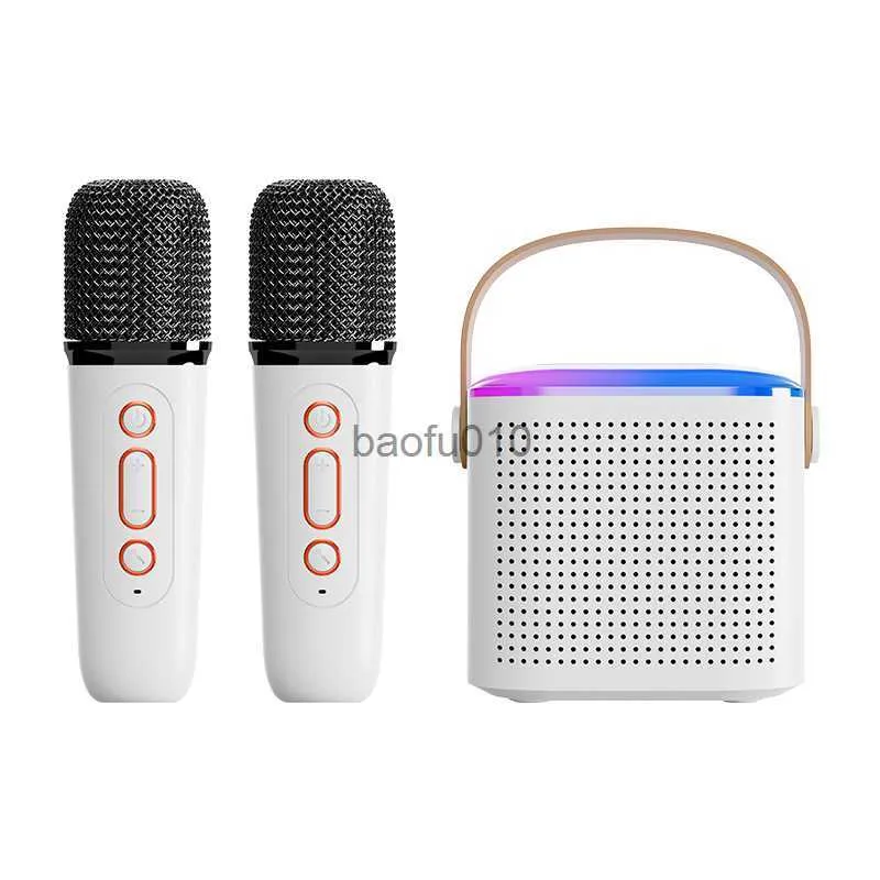 Microfones Dual Wireless Microphone Karaoke Machine Bluetooth 5.3 PA Speaker System med 1-2 trådlösa mikrofoner Hemfamilj KTV Audio Set HKD230818
