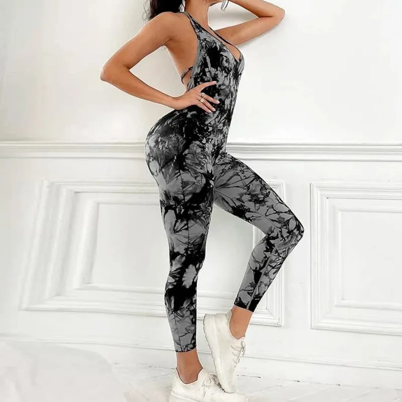 Womens Backless Printed Yoga Sets Sleeveless Sports Jumpsuit For Fitness,  Gym, And Active Wear From Nan09, $9.1