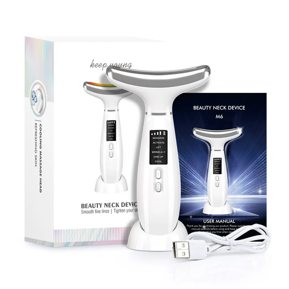 Viso Massager V Linea Valico Sollevamento del collo EMS EMS MicroCurrent LED Terapia Dispositivo di bellezza Anti Ruggine Rimuovi il Massager a doppio Chin Face 230818