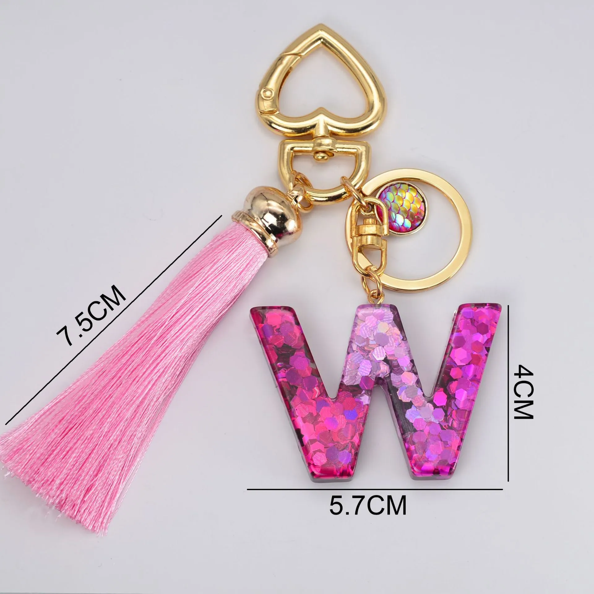 Mode lettre initiale porte-clés gland acrylique porte-clés A-Z lettre porte-clés charme sac Couple sac cadeau DF131