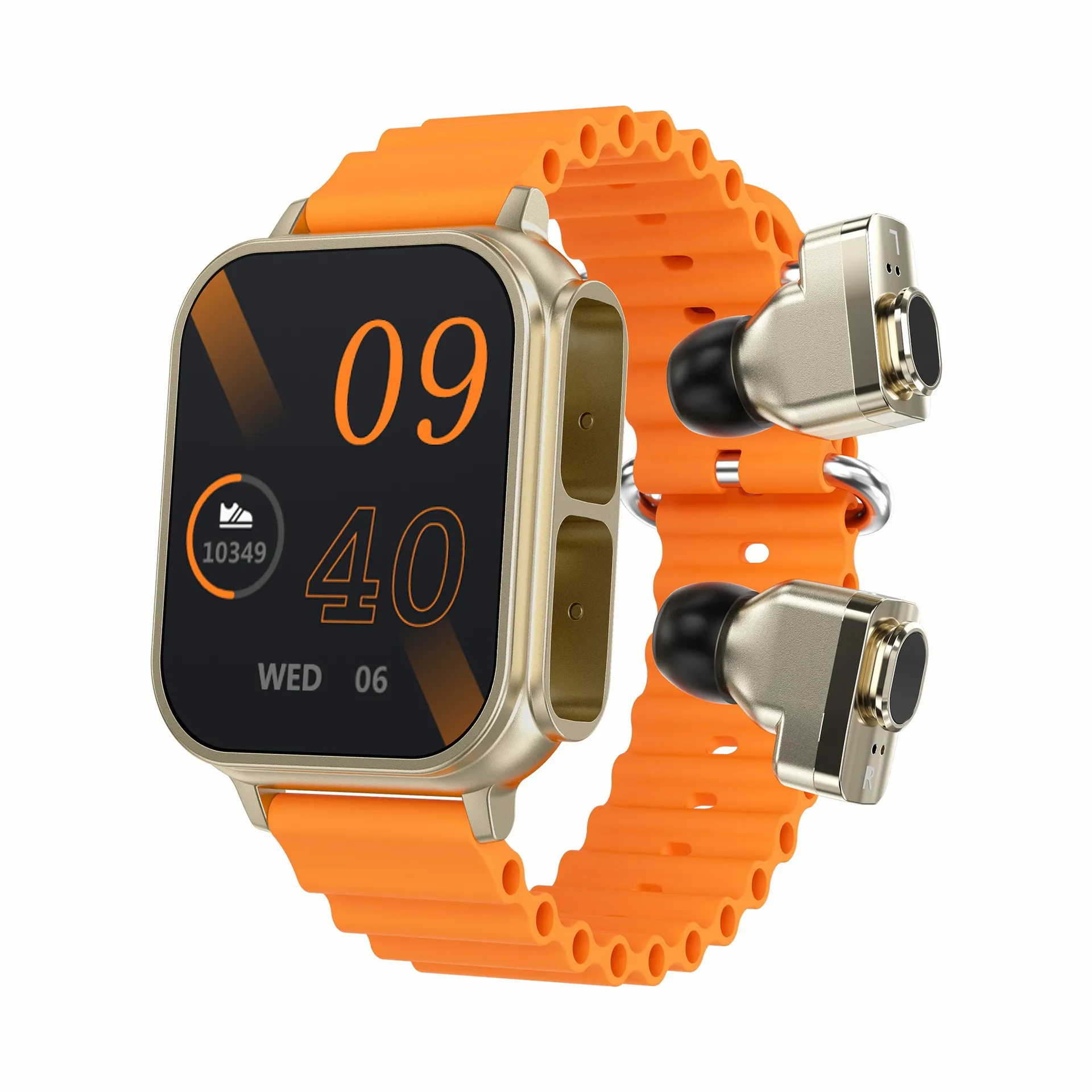 Montre connectée N22 TWS, casque deux en un, appel Bluetooth, NFC, Alipay, écran 1.96, fréquence cardiaque et oxygène dans le sang