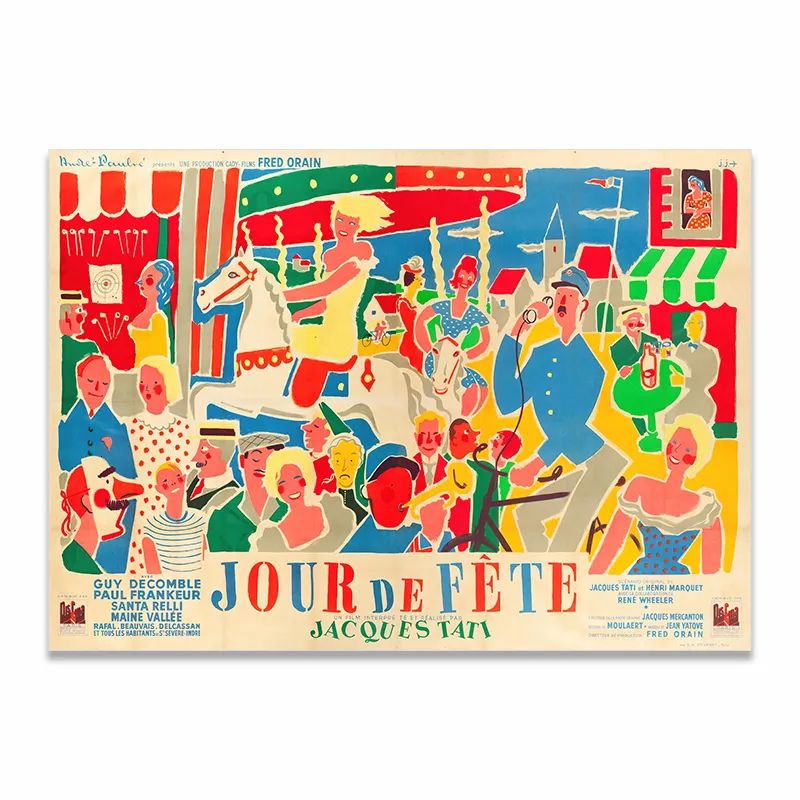 Colorful Bachader Cartoon Playground Carousel Canvas Print Wall