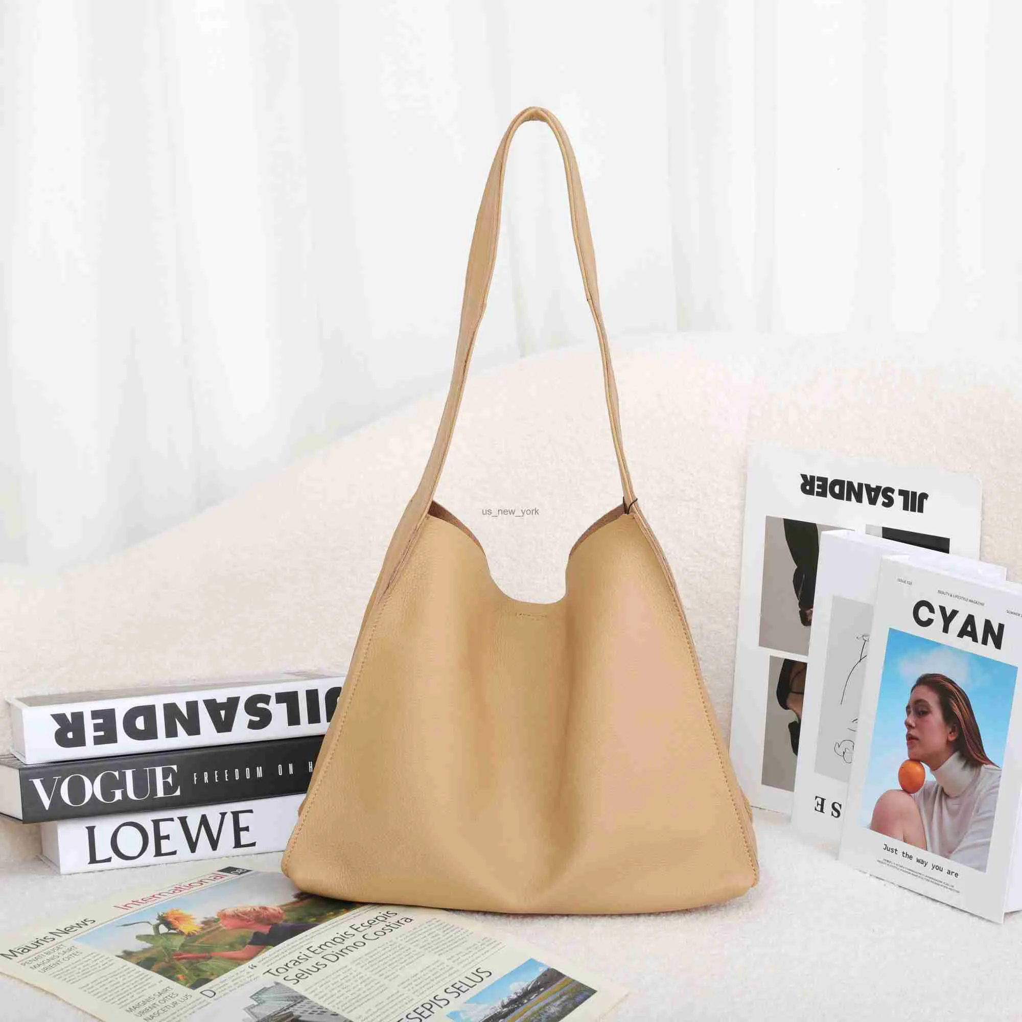 TOTES NEW WOMINS'S BAG TOTE TOTE TOTE TOTE TOTE TOTE TOTE TOTE TOTE COWHIDE SIMPLE REATHER COMMUTER BAG LEAD LADER SHOLEDD BAG HKD230818