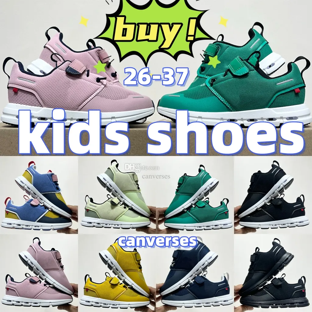 On Cloud Kids Buty Zielone różowe buty do biegania żółte czarno-niebieskie młode dzieci dzieci 26-37 A1H7#