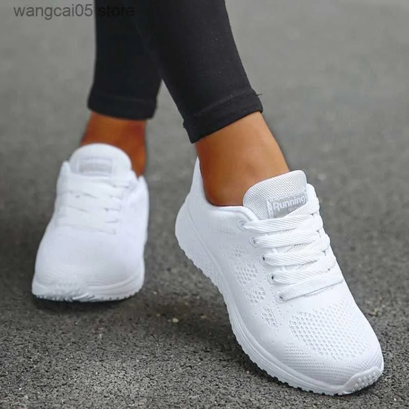 Tênis de moda de moda para mulheres 2023 novos tênis respiráveis ​​e confortáveis ​​femininos de malha de malha de tecido para mulheres sapatos femininos calçados t230818