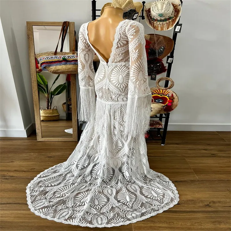 Boho Crochet Lace Wedding Dress Plus Size Long Sleeve Backless Floor-Length Bridal Gown with Jewel Neckline from Dhgate A-Line Wedding Dresses - price 108.45 Boho Crochet Lace Wedding Dress Plus Size Long Sleeve Backless Floor-Length Bridal Gown with Jewel Neckline from Dhgate A-Line Wedding Dresses - price 108.45