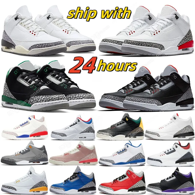 Jumpman 3 Basketball Shoes Men Women 3S Black Cat Pine Green Cardinal Red Racer Blue Dark Iris Muslin Cool Gray Prapment UNC Laser Mens Sneakers Sneakers