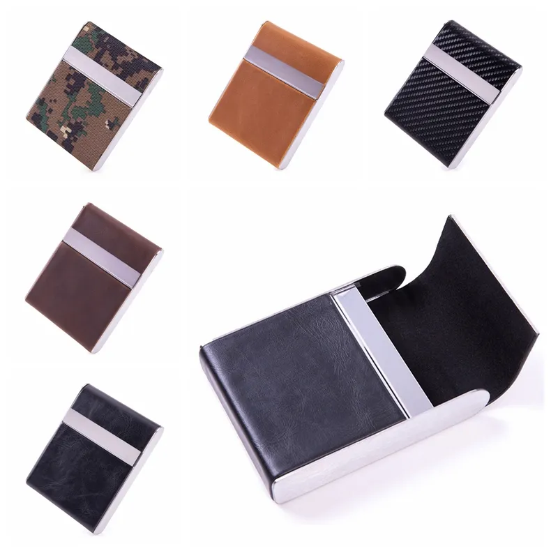 Nouveau Fumer Innovant Coloré En Cuir PU En Acier Inoxydable Étuis À Cigarettes Boîte De Rangement Logement Exclusif Aimant Flip Cover Ouverture Étanche À L'humidité Stash Case DHL