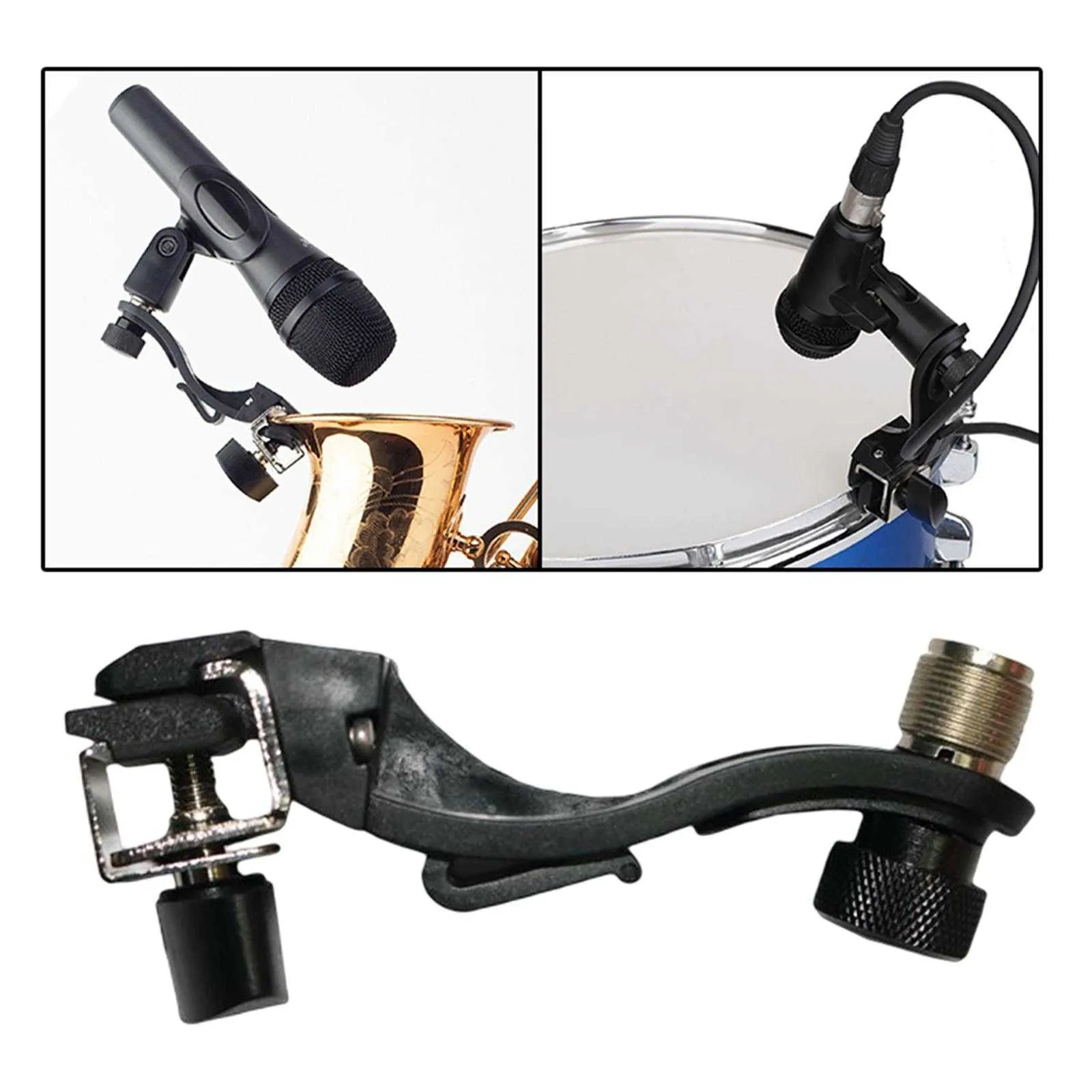 Drum Microphone Clip Instrument Clip On Drum Rim Shockproof Adjustable Mic Height Mount for Microphone Accessories Studio