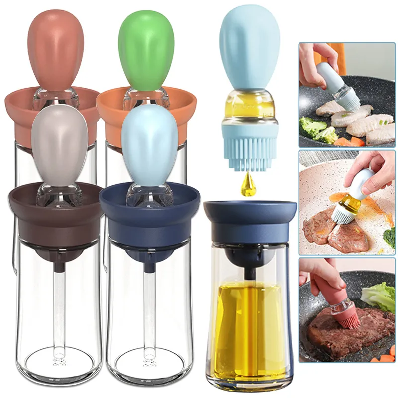 Acessórios para ferramentas de churrasco Acessórios portáteis de molho de óleo portátil Distribuidor quantitativo de cozinha com silicone de escova para a ferramenta de cozimento 230817