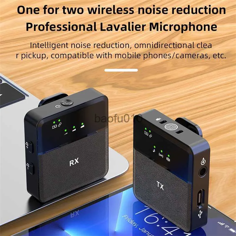 Microphones Professional Recording Microphone Real-time Ear Return Mini Portable Lapel Microphone Bluetooth 2.4GHz Wireless Microphone HKD230818