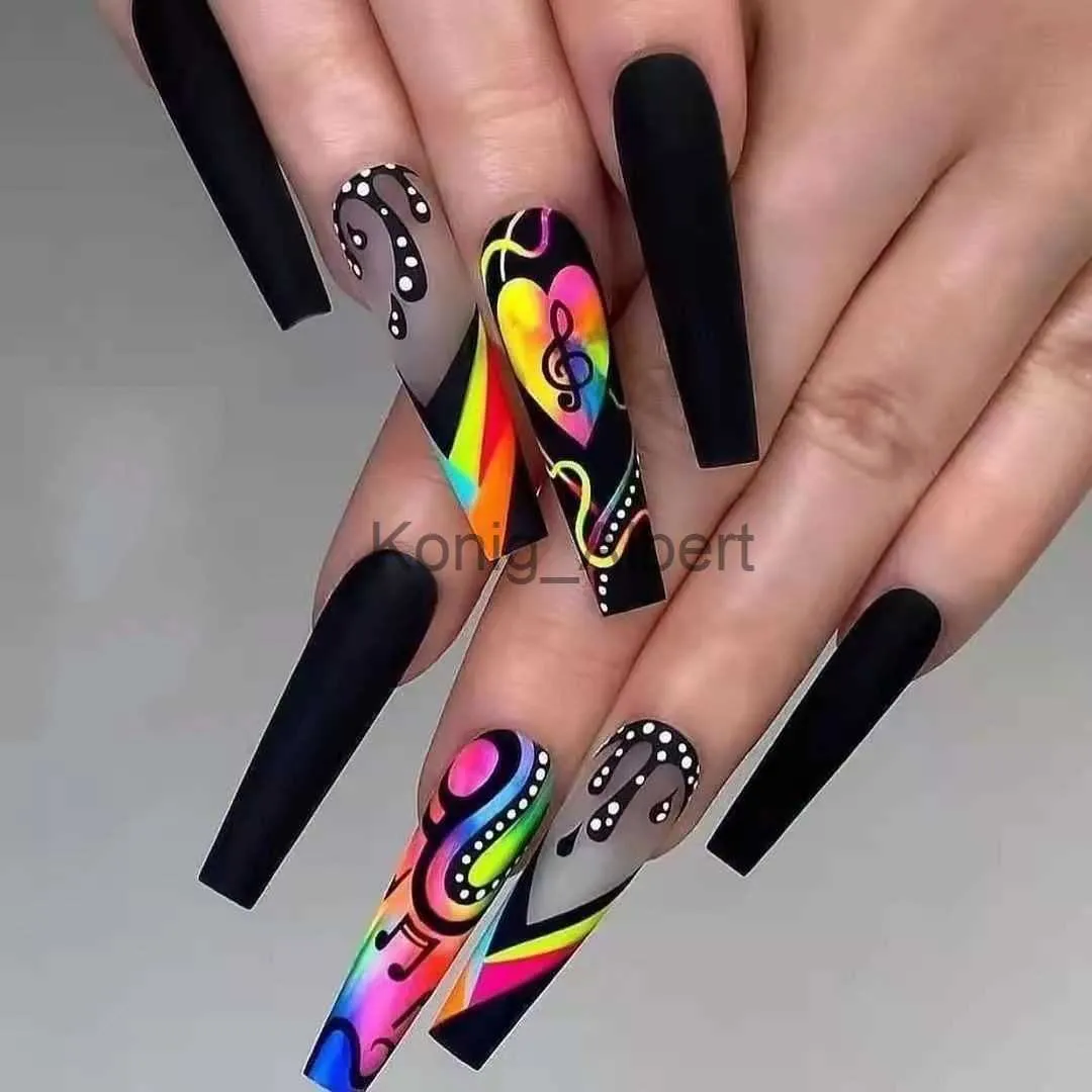 Pink Simple Gradient Detachable Coffin False Nails Wearable Gold Foil  Sequins Fake Nails Full Cover Nail Tips Press On Nails